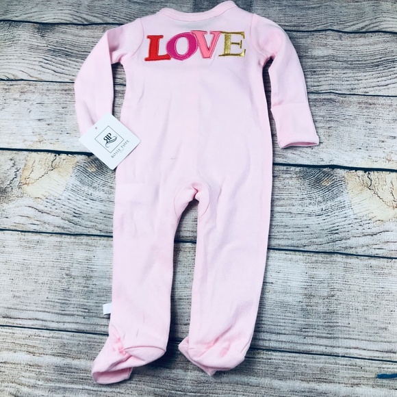 Rosie Pope Pajamas Nwt Baby Footie 03 Month Pink Love Poshmark